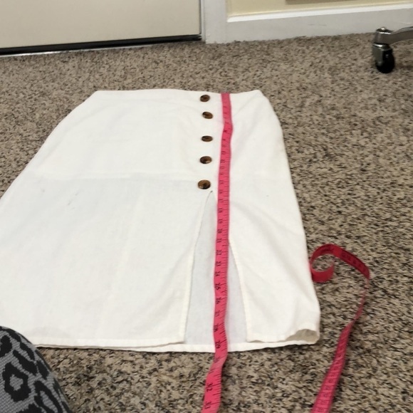 Francesca’s Collection BOG Collective Midi Skirt Size Medium Cream Linen Blend - Picture 8 of 8